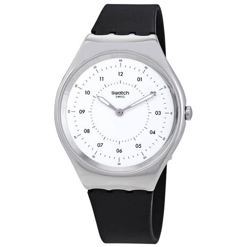 Skinnoiriron White Dial Black Rubber Unisex Watch SYXS100