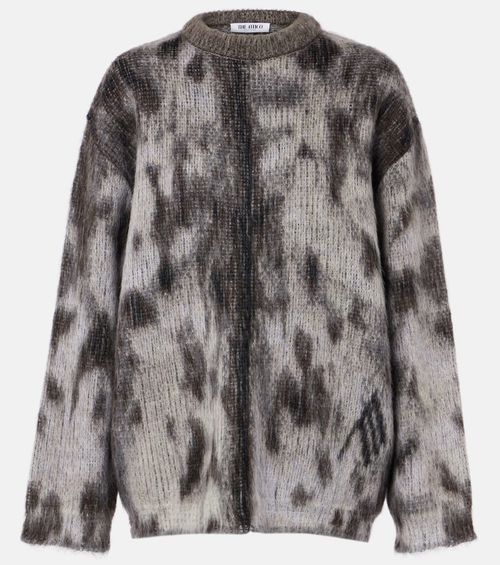 Leopard-print jacquard sweater