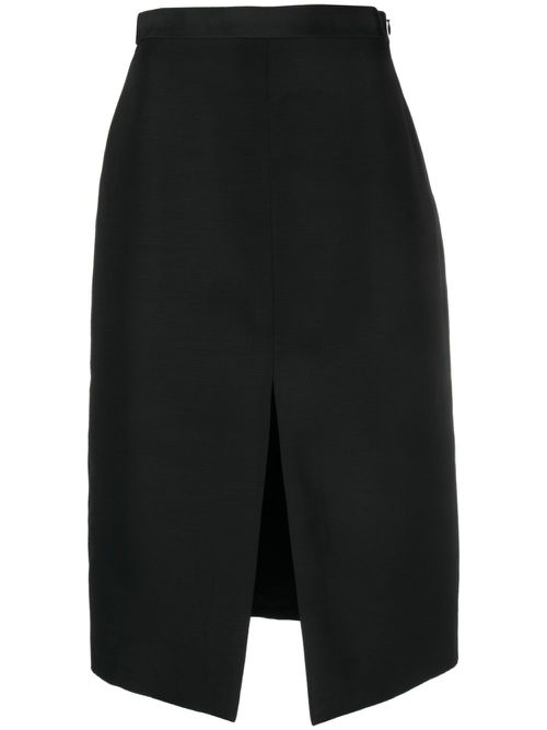 Slit-detail straight skirt - Black