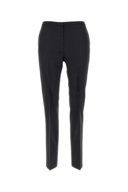 Stretch Wool-Blend Trousers — Gray