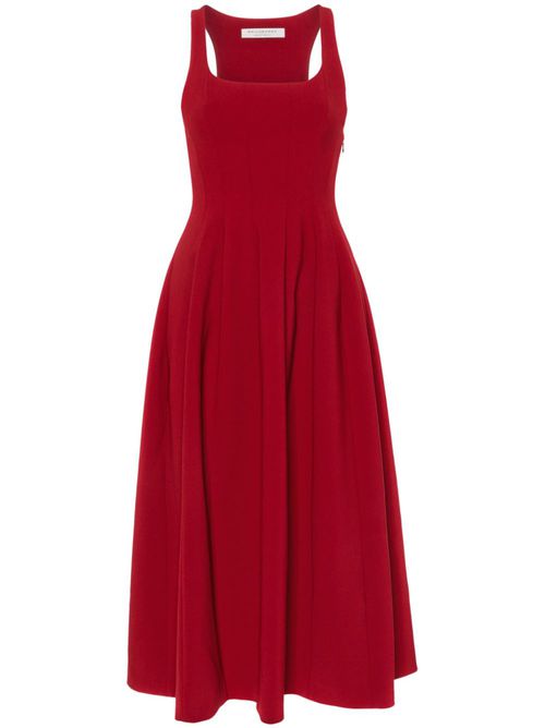 Pleated-skirt midi dress - Red