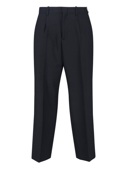 Horn-Button Panama Wool Trousers