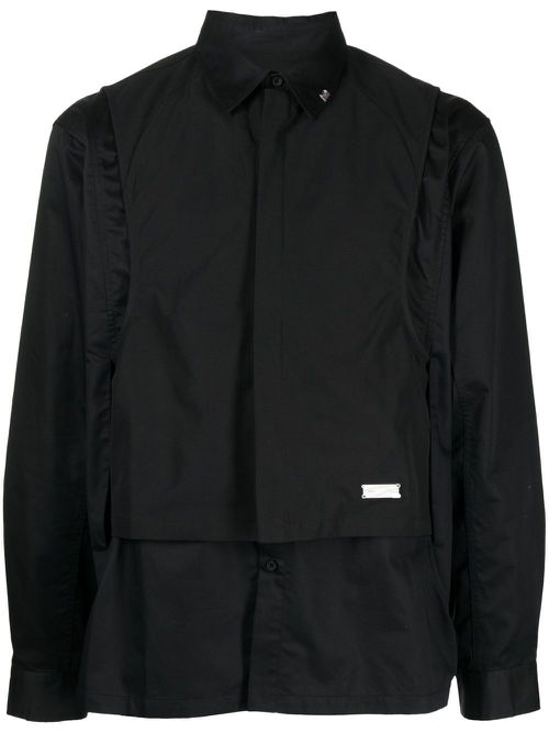 Long-sleeved layered shirt - Black