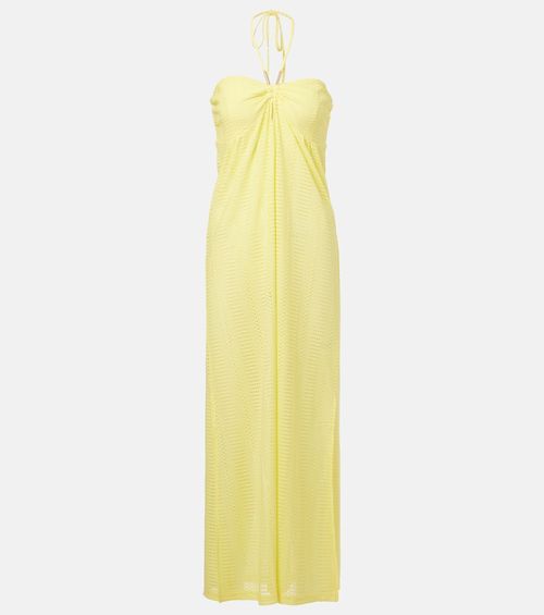 Mila semi-sheer halterneck maxi dress