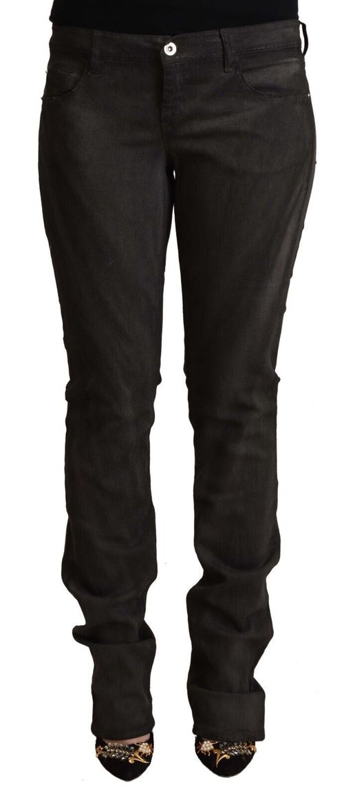 Mid-Waist Skinny Jeans — Black