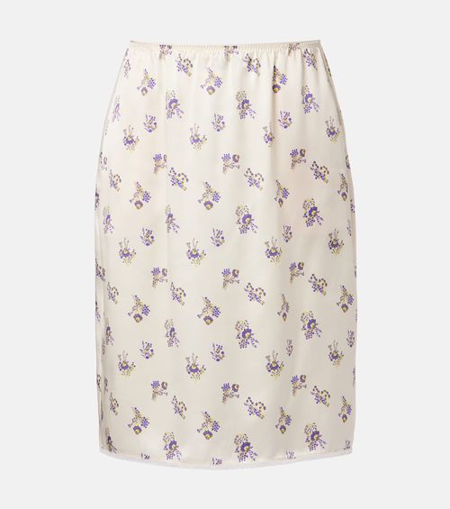 Shiny Daydream silk satin midi skirt