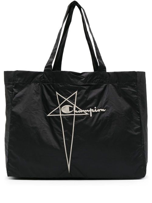 X Champion logo-embroidered tote bag - Black