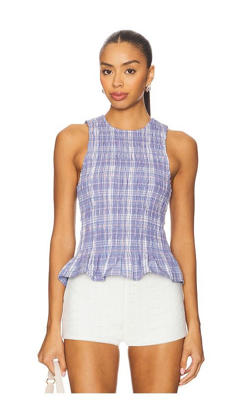Lovers and Friends Reese Top in Blue & Red Plaid.  XXS also in L, M, S