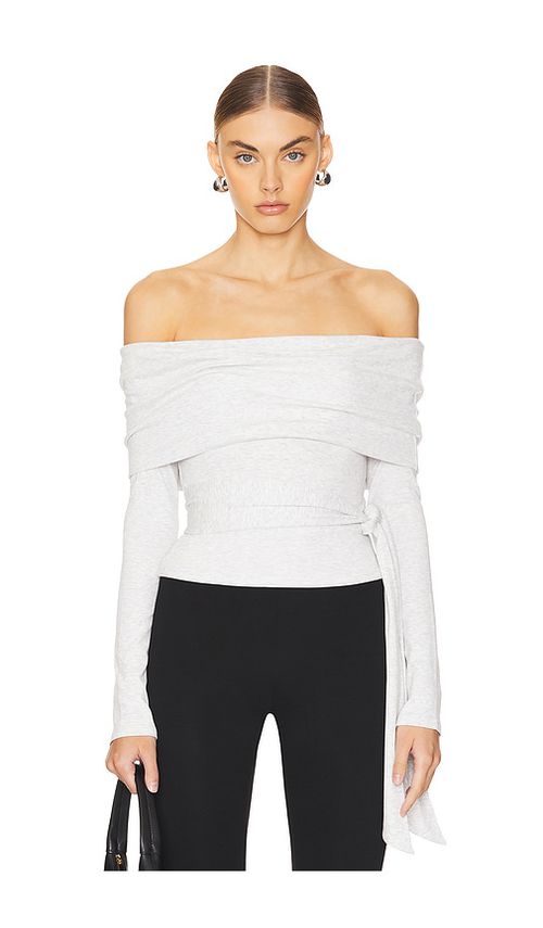 MORE TO COME Jani Off Shoulder Top en Light Grey.  XL. Also en