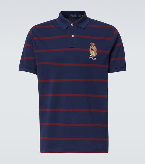 Polo Bear striped cotton polo shirt