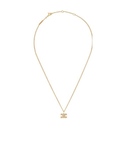 Triomphe Rhinestone Necklace in Brass with Gold Finish and Crystals