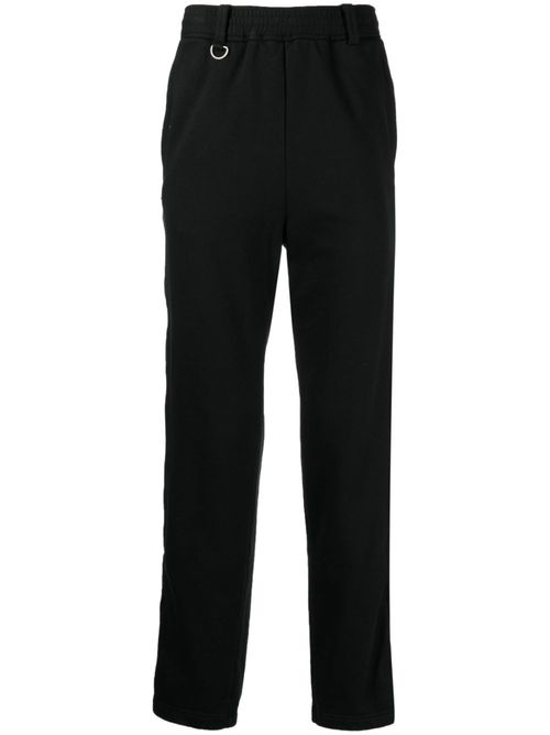 Logo-patch straight-leg trousers - Black