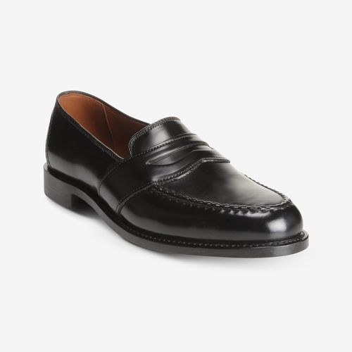 Randolph Shell Cordovan Penny Loafer in Black Cordovan