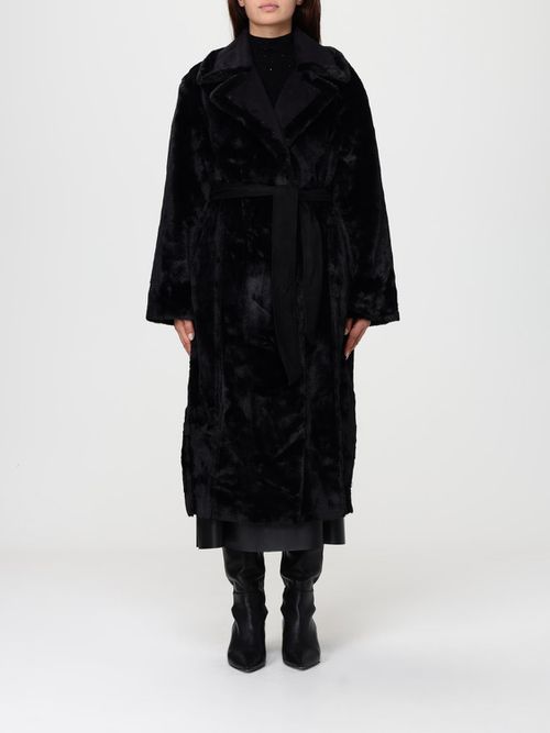 Fur Coat Woman color Black