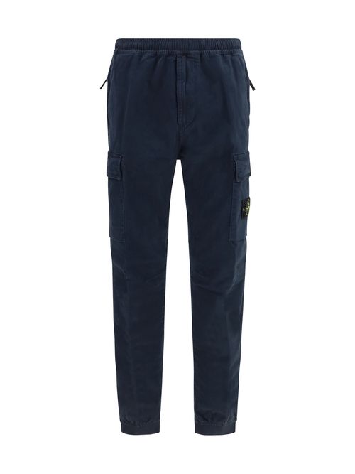 Elasticated Cuffs Cargo Pants — Navy