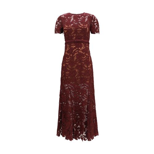 Lace Midi Dress — Burgundy
