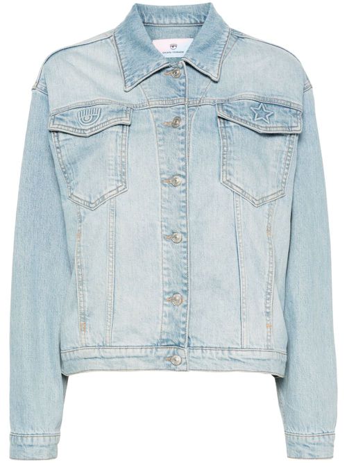 3D logo denim jacket - Blue