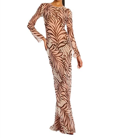 Vienna Silk Dress In Polka Dot Leaves