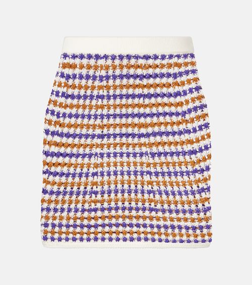 Design open-knit cotton-blend miniskirt