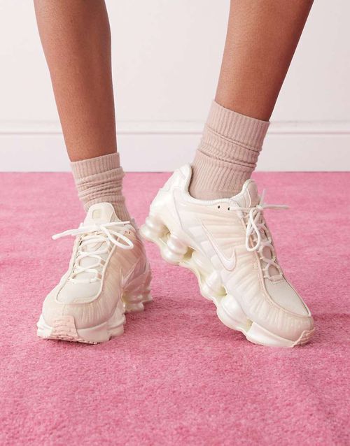 Shox TL pearlised sneakers in light pinks