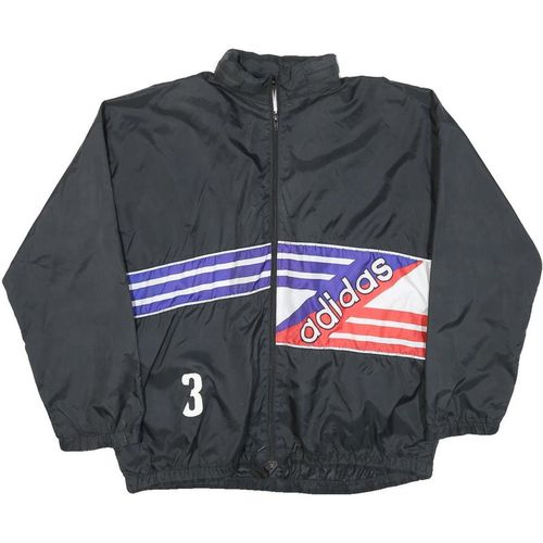 ADIDAS Mens Black Blue & Red Zip Jacket L Polyester Blend Sportswear
