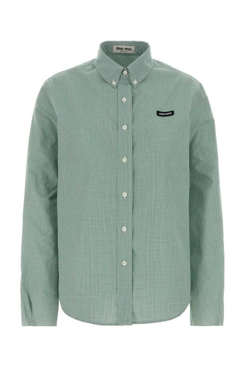 Embroidered Poplin Shirt — Green