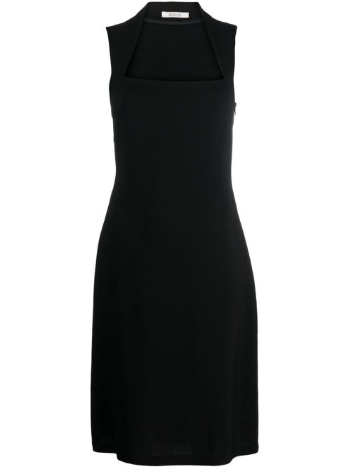 Square-neck sleeveless dress - Black