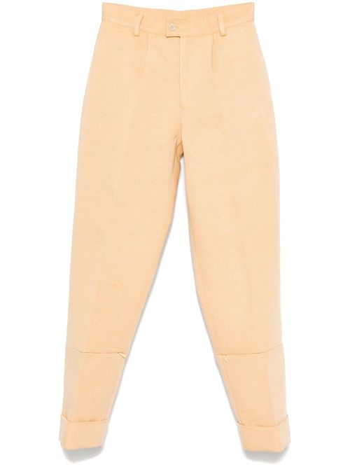 Metallic-threading trousers - Brown
