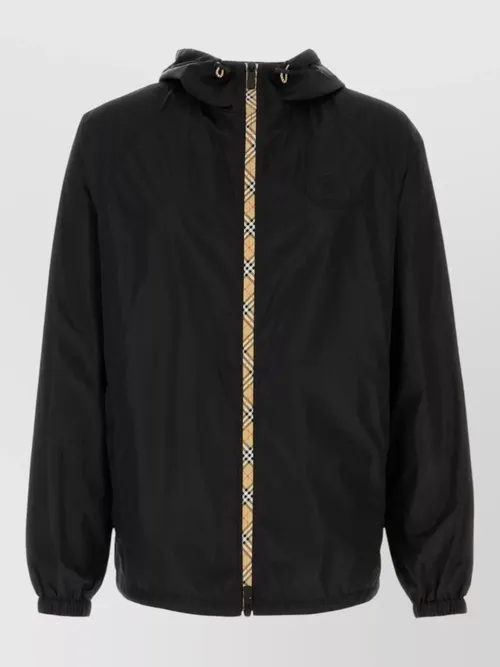 Burberry - nylon hooded windbreaker jacket elastic cuff