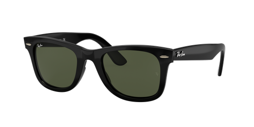 Ray-Ban Unisex Sunglass RB4340 Wayfarer Ease - Frame color: Black, Lens color: G-15 Green