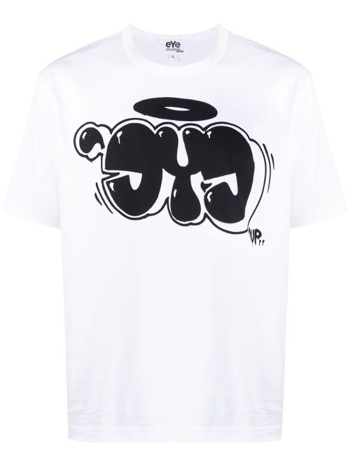 Graffiti-print T-shirt - White