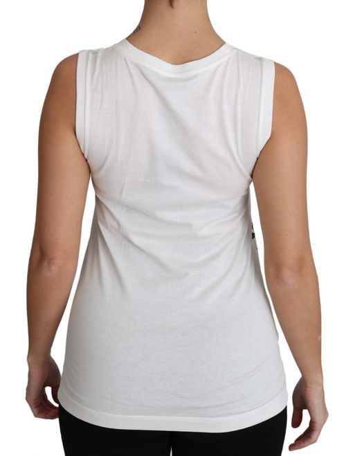 Cotton-Silk Blend Tank Top — White