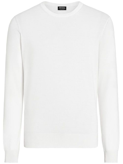 Crew-neck cashmere jumper - White