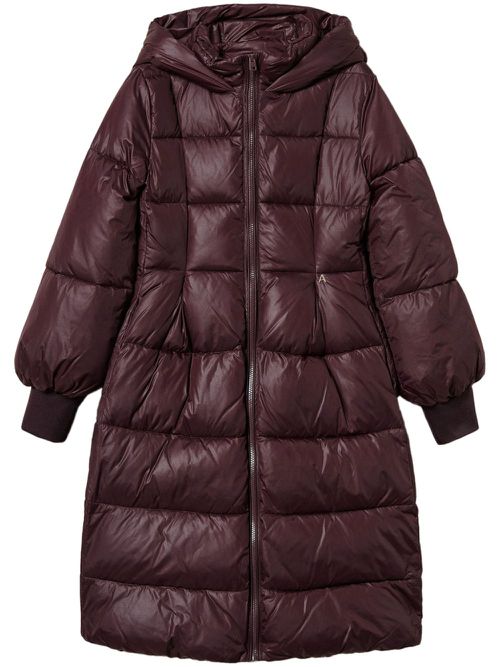 Hooded padded coat - Purple