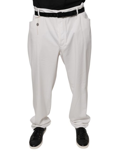 Cotton Tapered Trousers — White