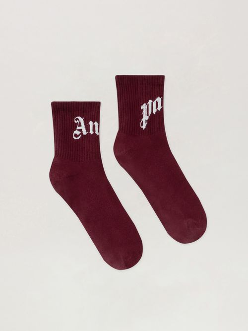 Curved Logo Socks Man  Burgundy