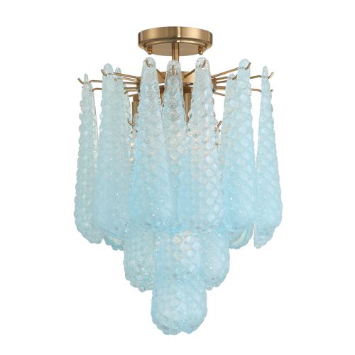 Aged Brass Semi Flush Mount from the Ollie Collection