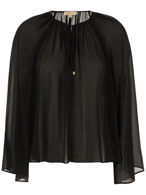 Georgette V-neck blouse - Black
