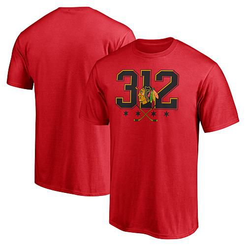 Men's Fanatics Red Chicago Blackhawks Hometown Collection Push Ahead T-Shirt - XL