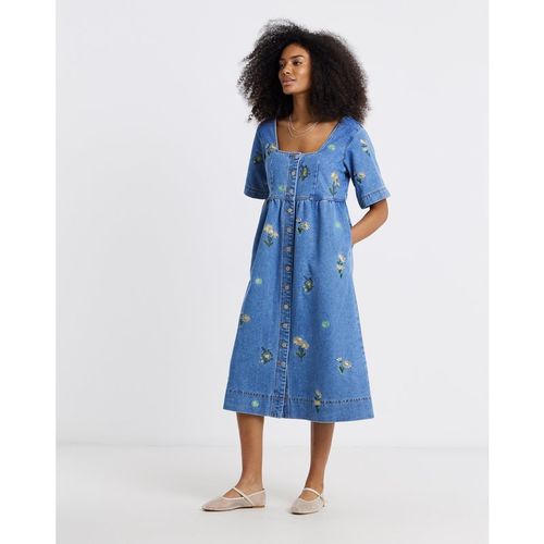 Daisy Embroidered Denim Dre