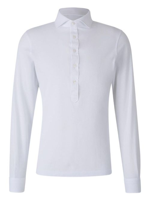 Long-sleeved polo shirt - White