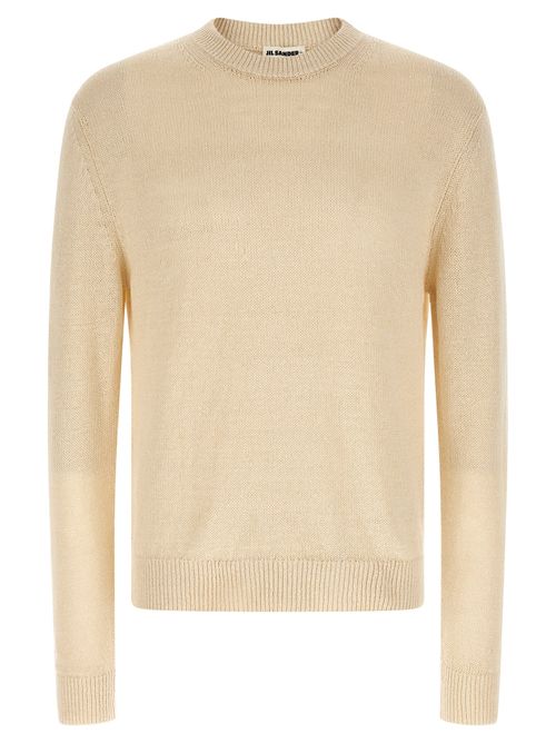 Hemp and Silk Knit Sweater — Beige