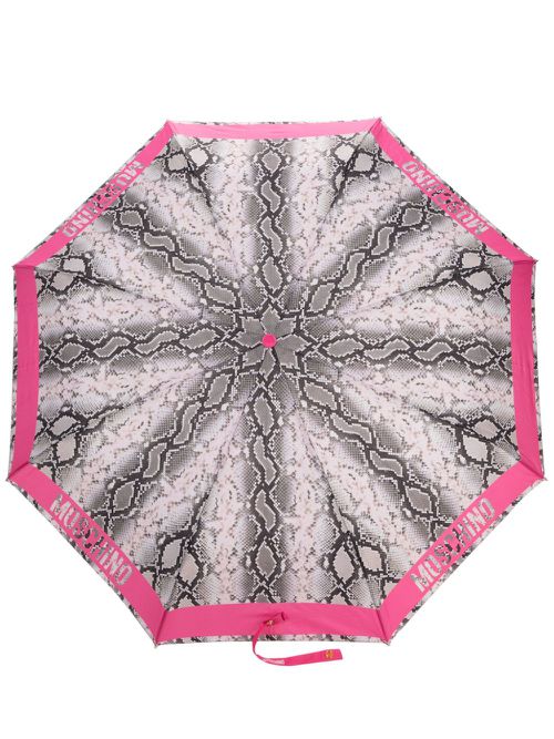 Logo-edge snakeskin-print umbrella - Pink