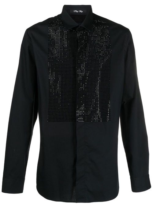 Sartorial stud-embellished shirt - Black