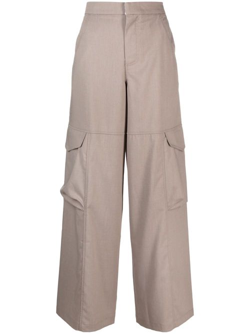Wide-leg cargo trousers - Grey