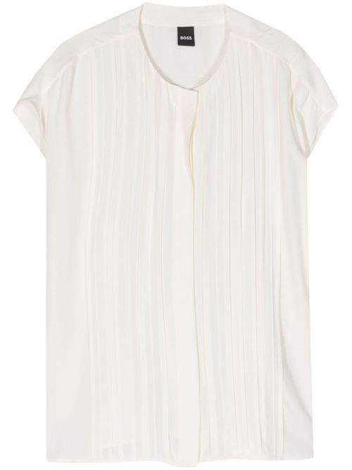 Berita pintuck-detail blouse - White