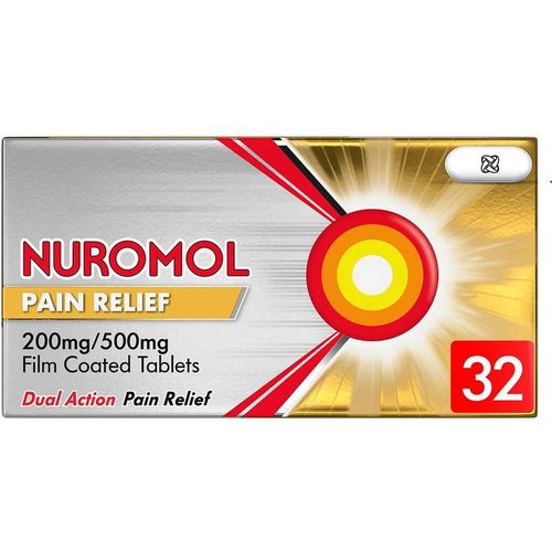 Nuromol Dual Action Pain Relief Ibuprofen & Paracetamol 200Mg/500Mg - 32 Tablet
