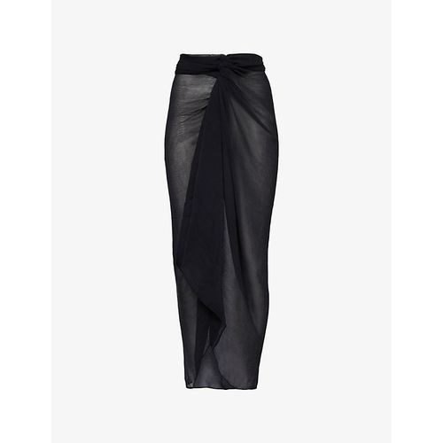 Womens Black Santorini Crepe Sarong 1 Size