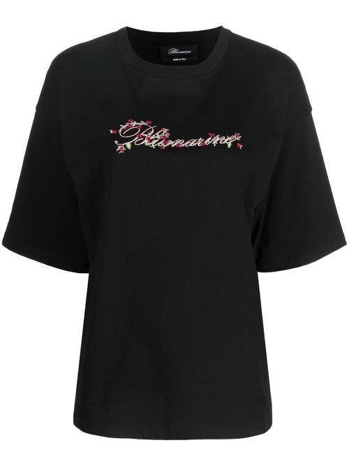 Logo-print short-sleeved T-shirt - Black