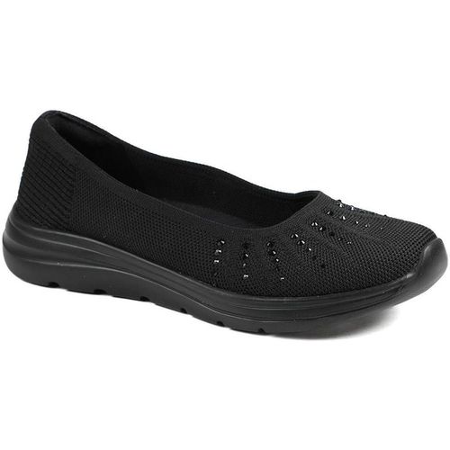 Pavers Women's Wide Fit Memory Foam Sporty Pumps Flat in Black